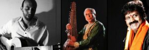 A photo with a collage of different musicians