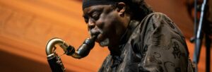 A man playing the saxophone